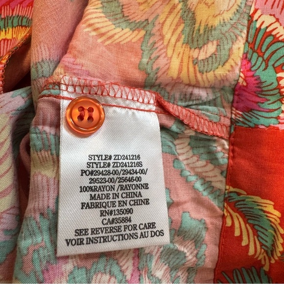 Z Supply Camden Tango Floral Mini Button Front Dress Beach Resort L - Picture 7 of 7